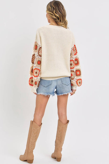 Wildflower Blooms Crochet Sweater