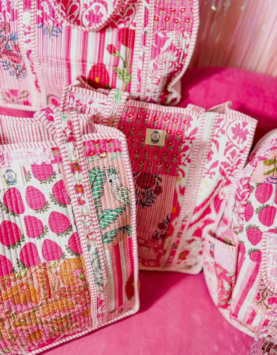 Pink City Patchwork | Regular Quilted Tote Bag 