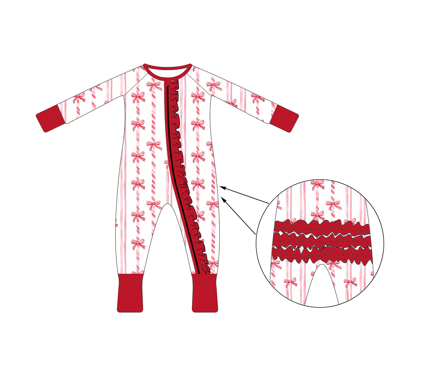 Bamboo Ruffle Zippy - Christmas