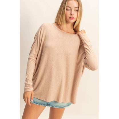 Relaxed Fit Dolman Long Sleeve Top