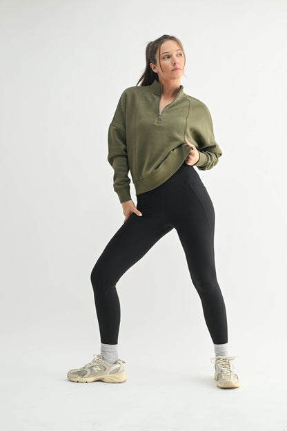 The Rowan Half Zip: Ivy Green