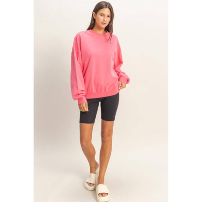 Ribbed Crew Neck Sweatshirt