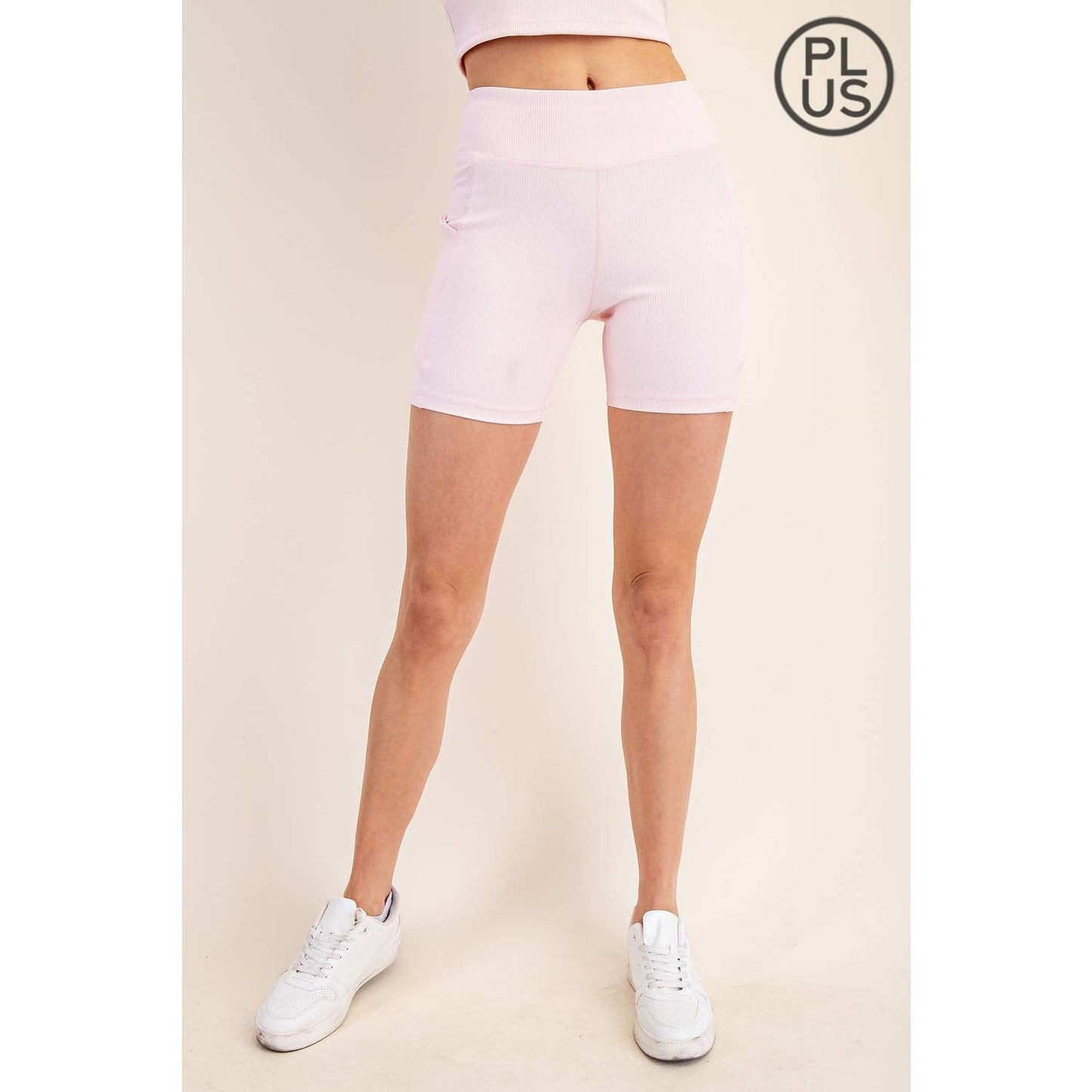 Travel Day Biker Shorts - Baby Pink