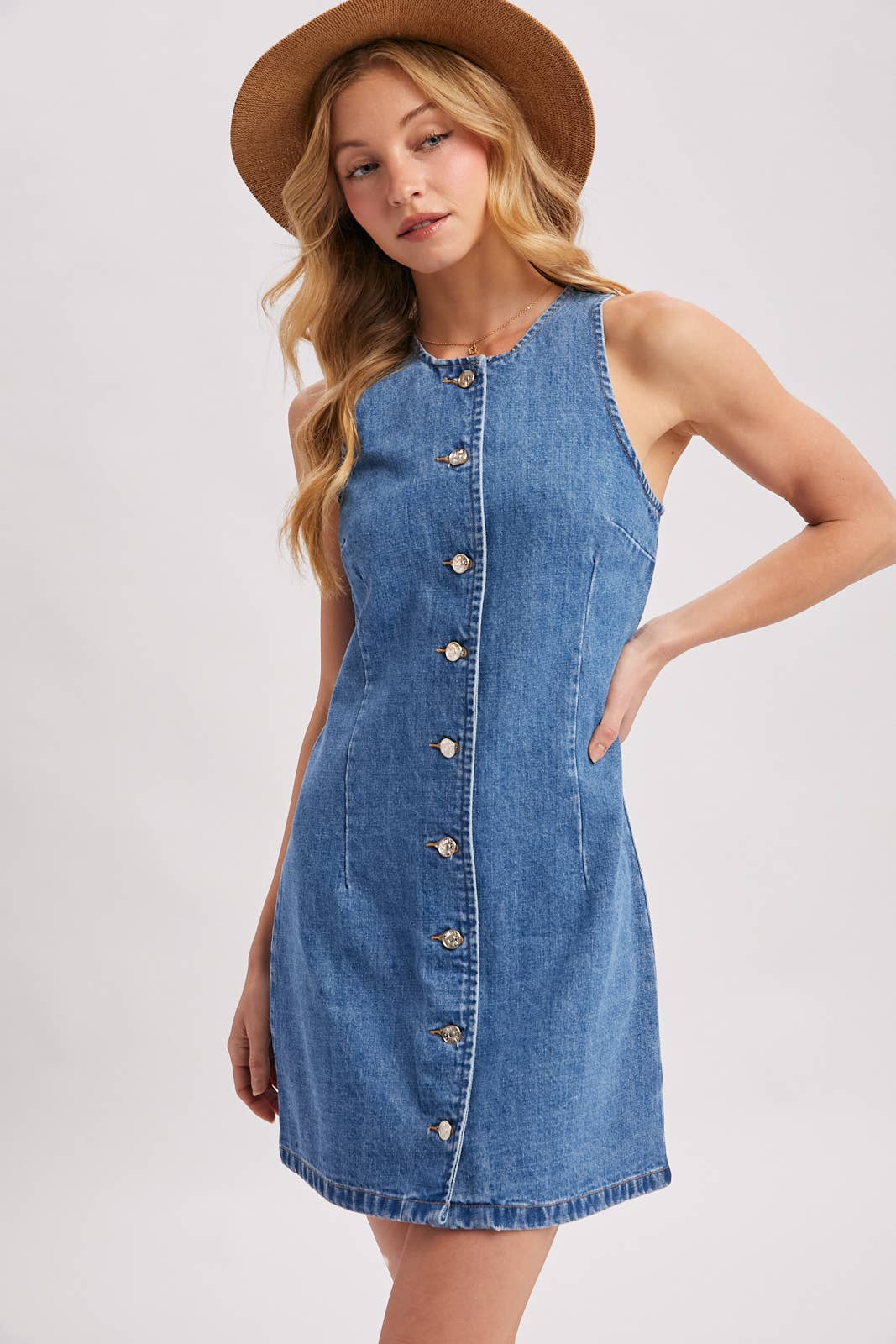 Button Up Denim Dress