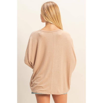 Relaxed Fit Dolman Long Sleeve Top