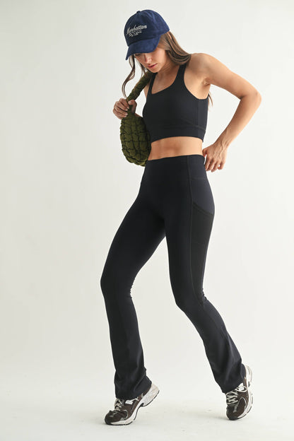 Venice AirFlex Mesh Flare Leggings: Black