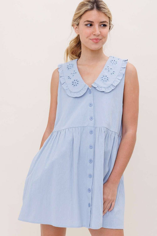 Celeste Charm Blue Mini Dress