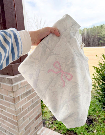Embroidered Bow Camo Crew *12/18 Ship Date*