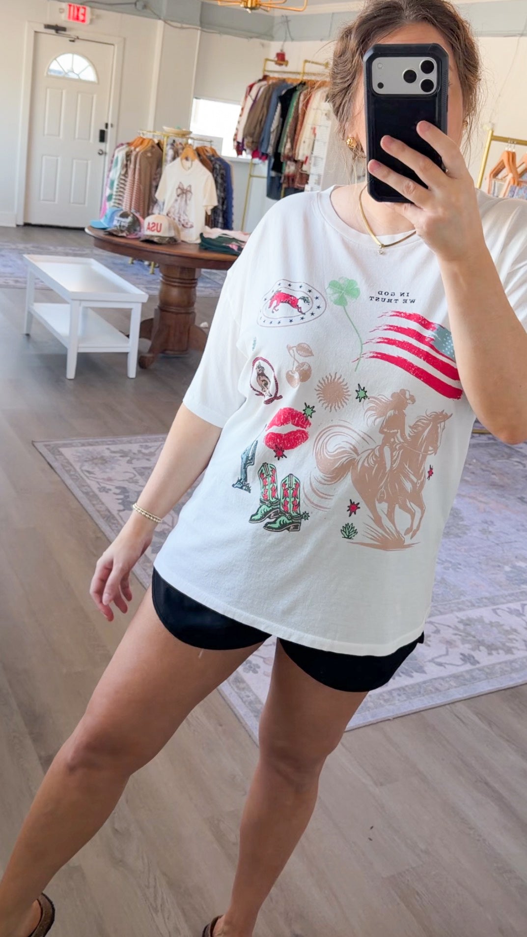 Americana Vintage-Print Oversize Graphic Tee