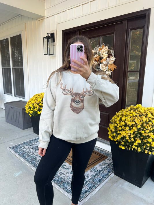 Buck Printed Crewneck