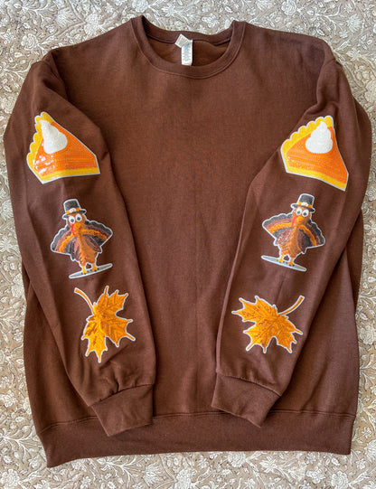 Thanksgiving Sparkle Sleeve Sweatshirt