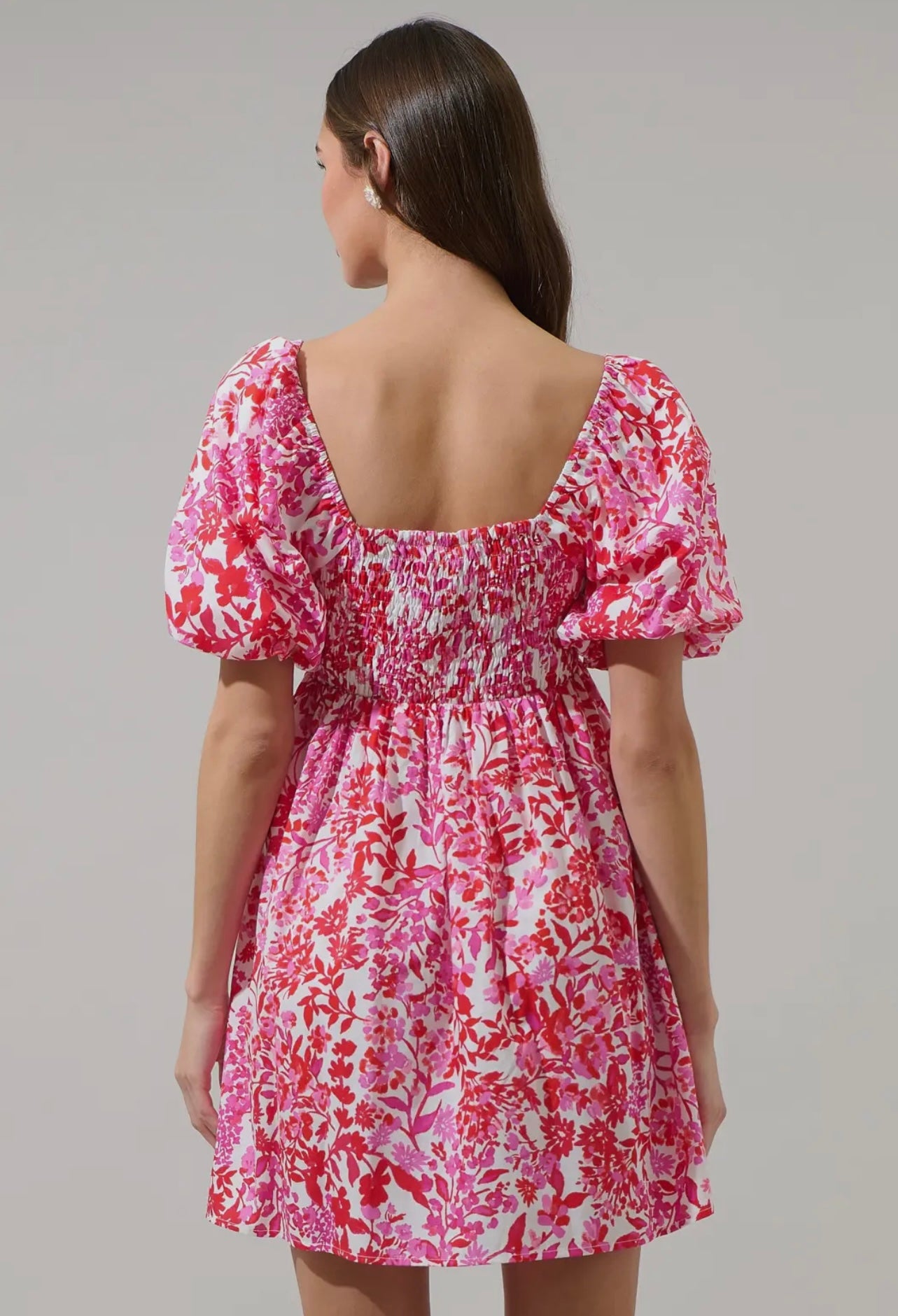 Pretty in Pink Puff Sleeve Mini Dress