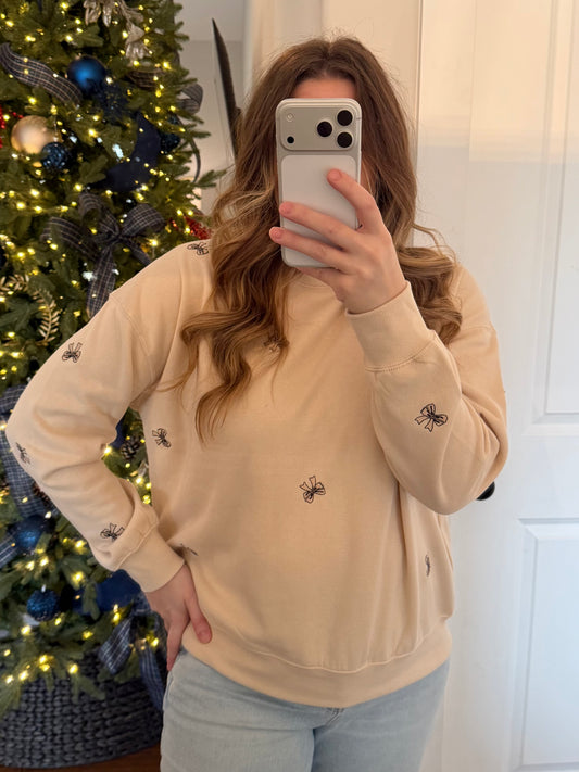 Mini Bows Embroidered Crewneck
