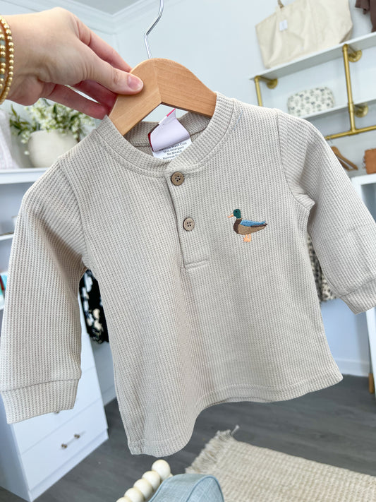 Boys Mallard Waffle Knit Henley