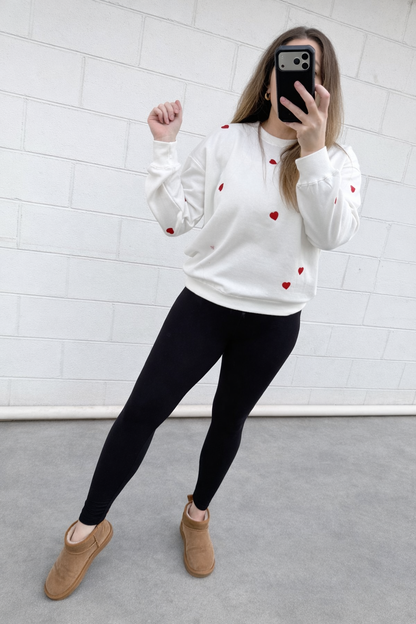 Embroidered Heart Sweatshirt