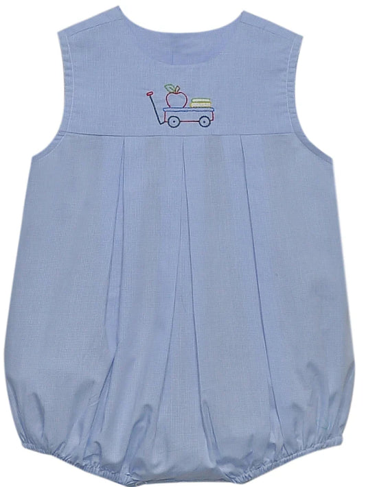 Blue Ashton Boy Bubble -  Apple on Wagon