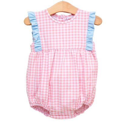 Evie Bubble - Pink Gingham and Light Blue