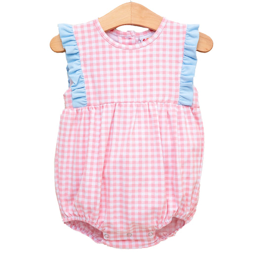 Evie Bubble - Pink Gingham and Light Blue