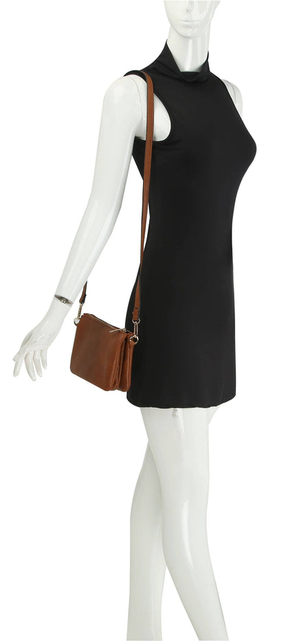 Convertible Clutch Crossbody Wristlet in Light Tan