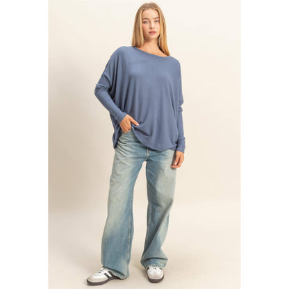 Relaxed Fit Dolman Long Sleeve Top