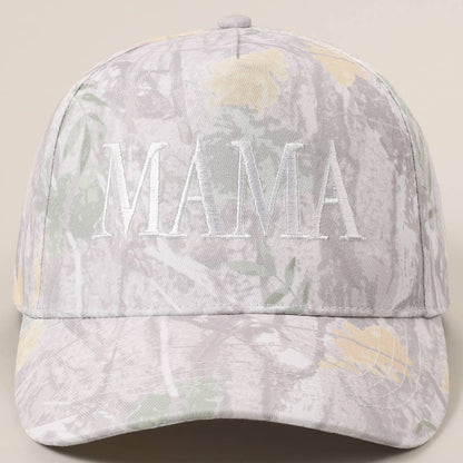 MAMA Letter Embroidery Real Tree Camo Baseball Cap: BEIGE CAMO
