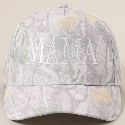 MAMA Letter Embroidery Real Tree Camo Baseball Cap: BEIGE CAMO