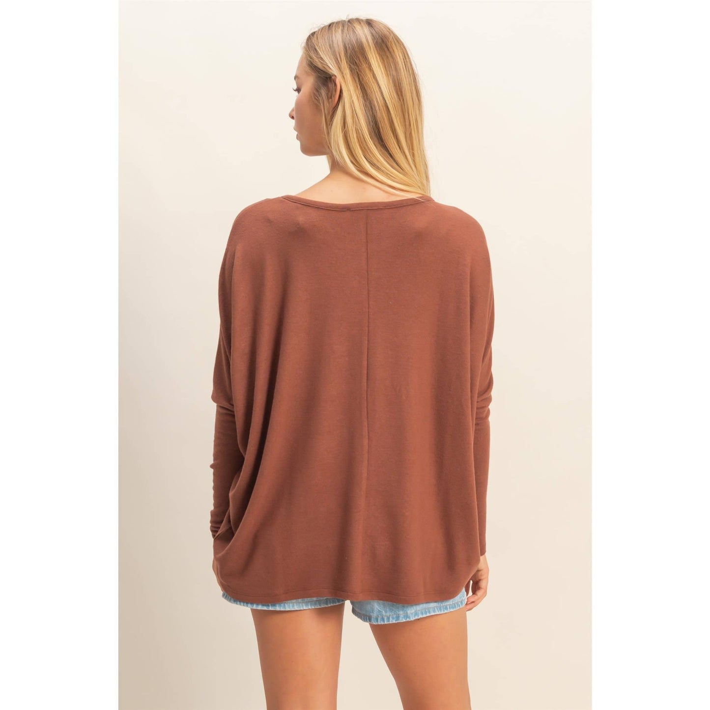 Relaxed Fit Dolman Long Sleeve Top