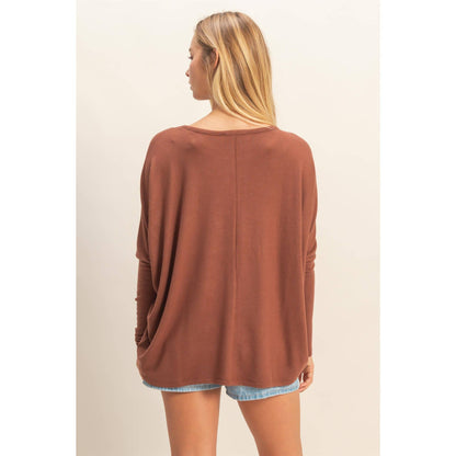 Relaxed Fit Dolman Long Sleeve Top