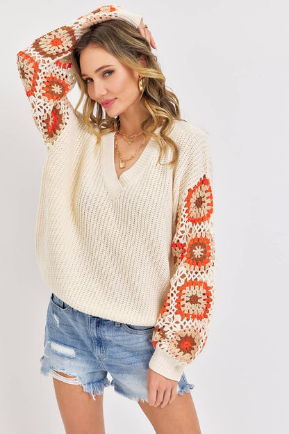Wildflower Blooms Crochet Sweater