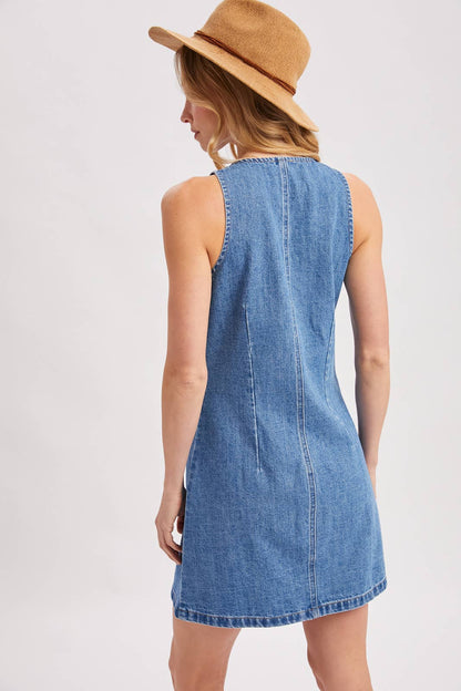 Button Up Denim Dress