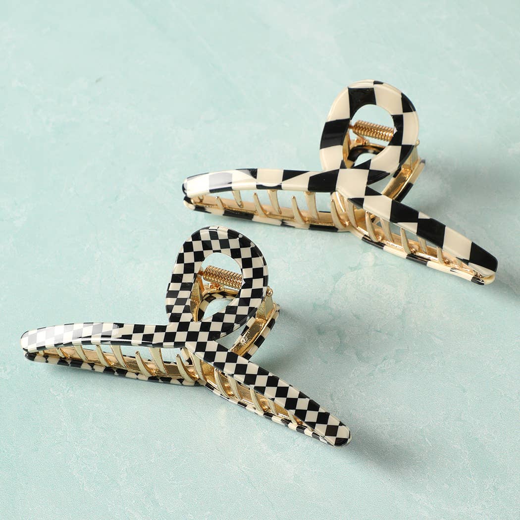 Charming Checkered Hair Claw