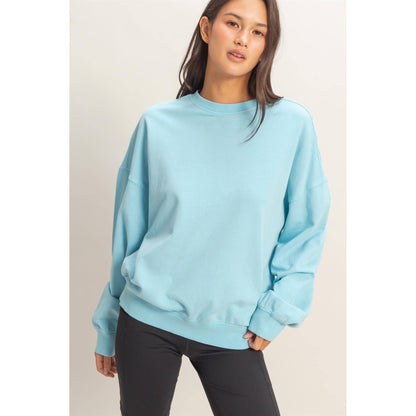 Ribbed Crew Neck Sweatshirt