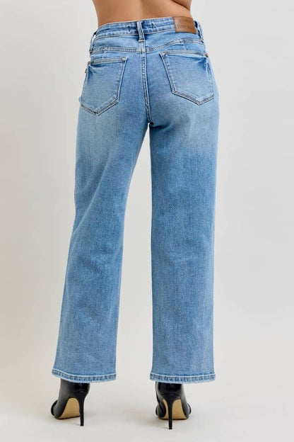 Judy Blue MR Petite Tummy Control Vintage Wash Straight