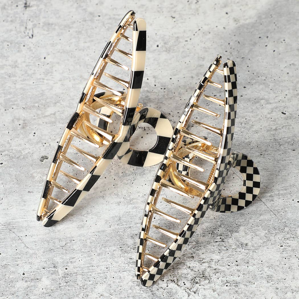 Charming Checkered Hair Claw