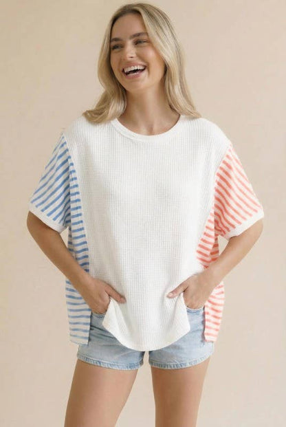 Salt Air Short Sleeve Stripe Top