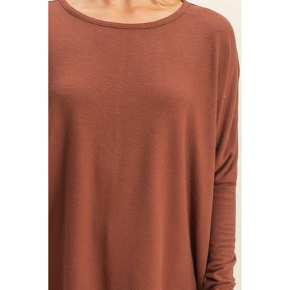 Relaxed Fit Dolman Long Sleeve Top