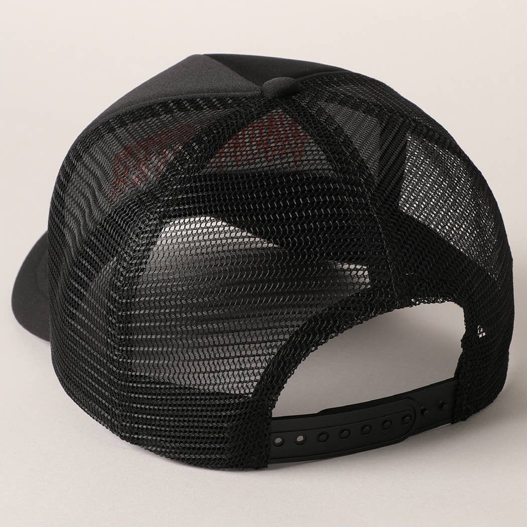 Momster Letter Embroidered Mesh Back Trucker Hat