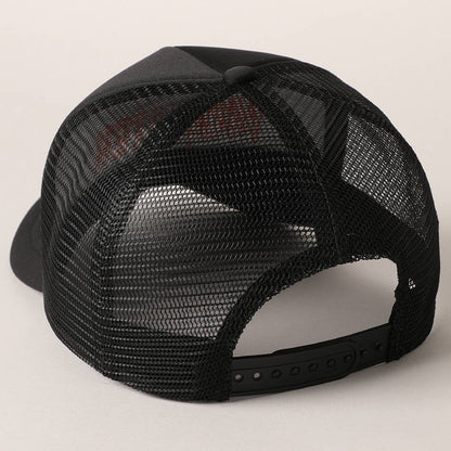 Momster Letter Embroidered Mesh Back Trucker Hat