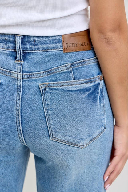 Judy Blue MR Petite Tummy Control Vintage Wash Straight