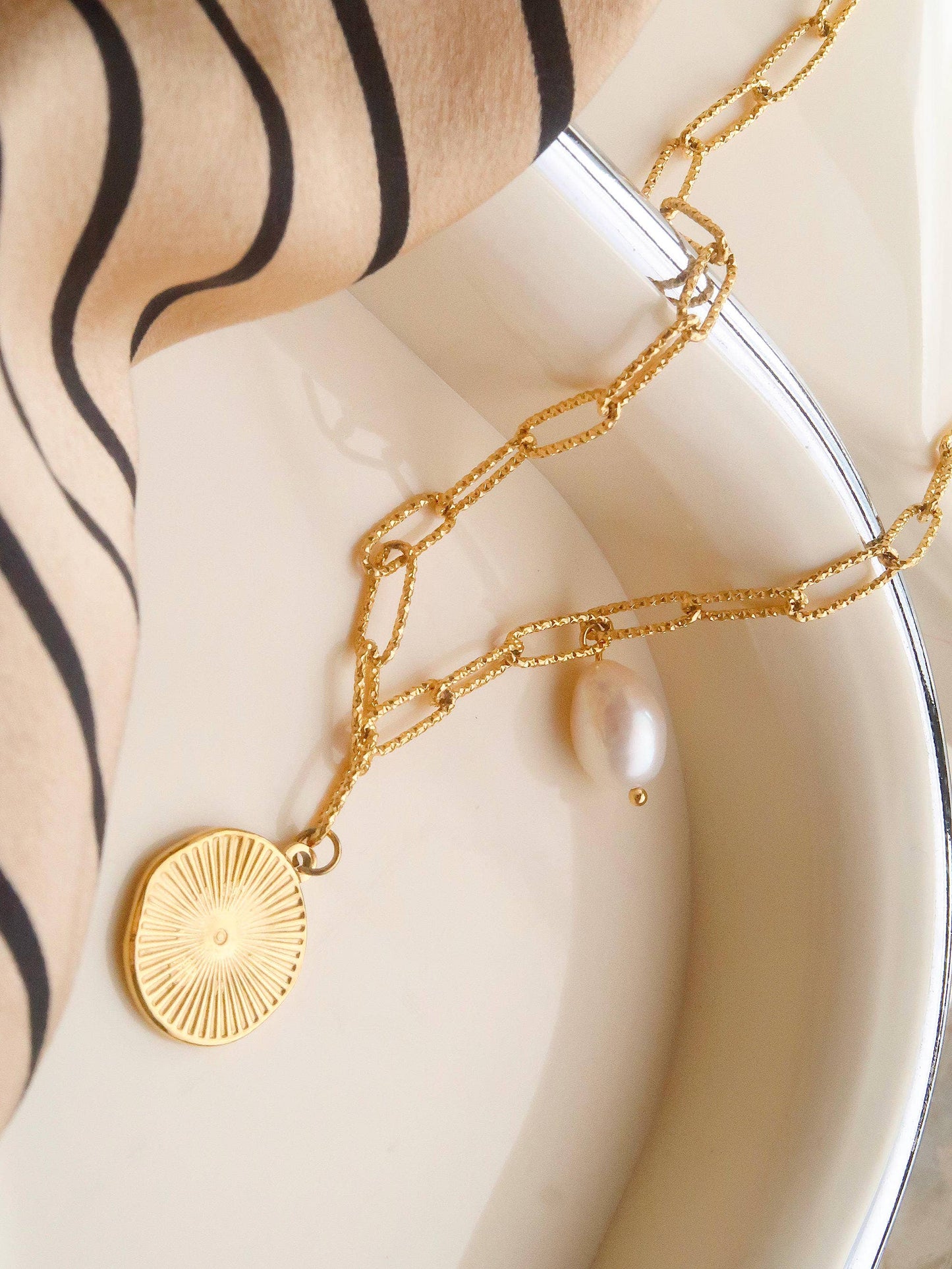 Isaline Gold Coin Chain Necklace