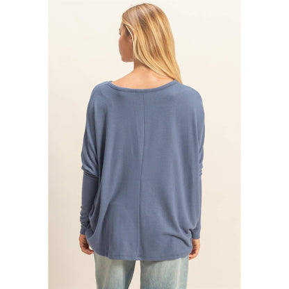 Relaxed Fit Dolman Long Sleeve Top