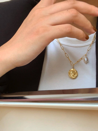 Isaline Gold Coin Chain Necklace