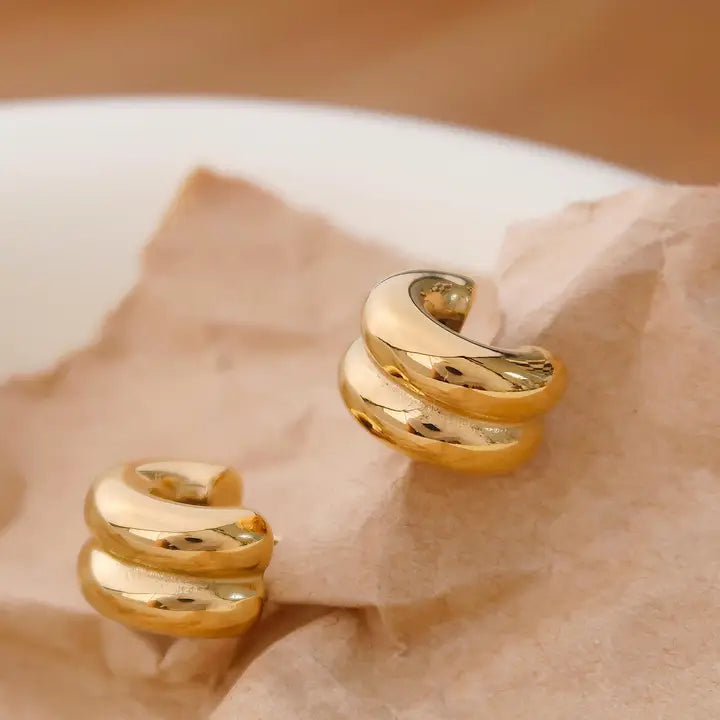 Emma Non-Tarnish Double C-Hoop Earring