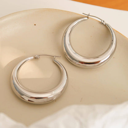 Galene Non-Tarnish Classic Large Hoop Earrings: Yellow Gold