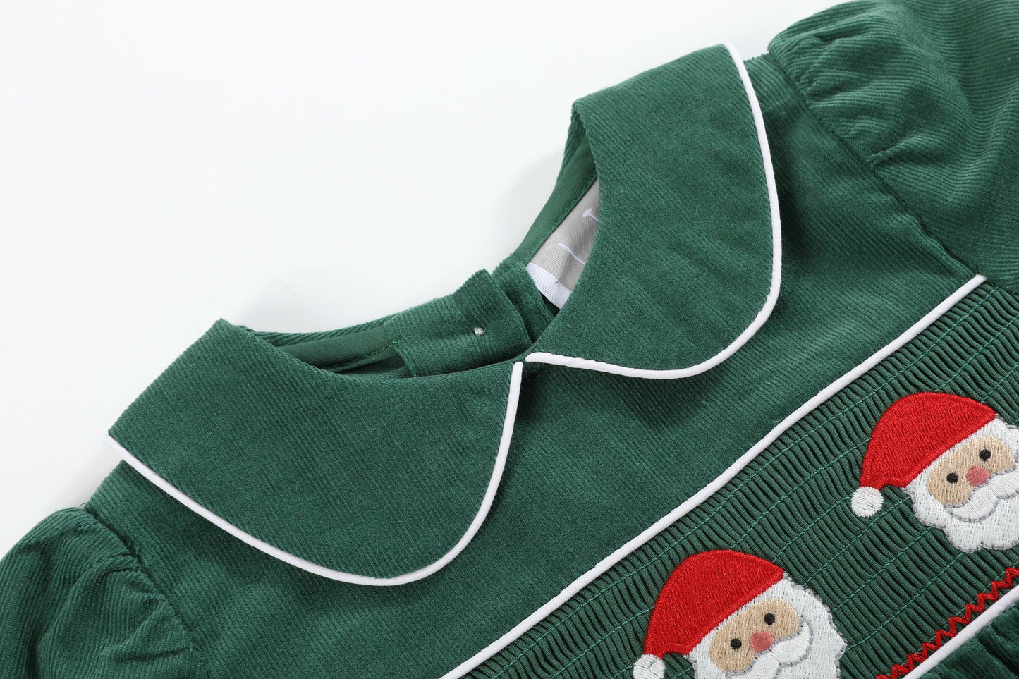 Green Velvet Santa Smocked Dress and Bloomers
