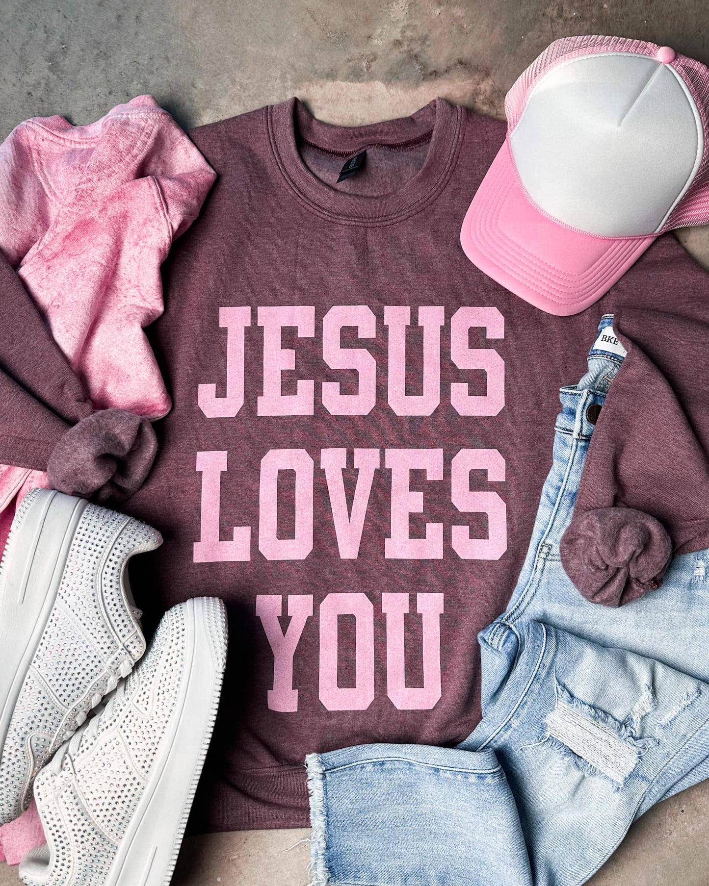 Jesus Loves You Graphic Sweatshirt