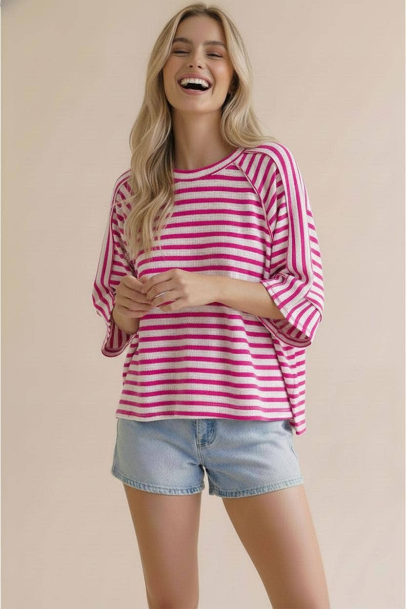 Weekend Energy Stripe Knit Top