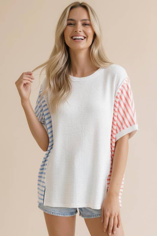 Salt Air Short Sleeve Stripe Top