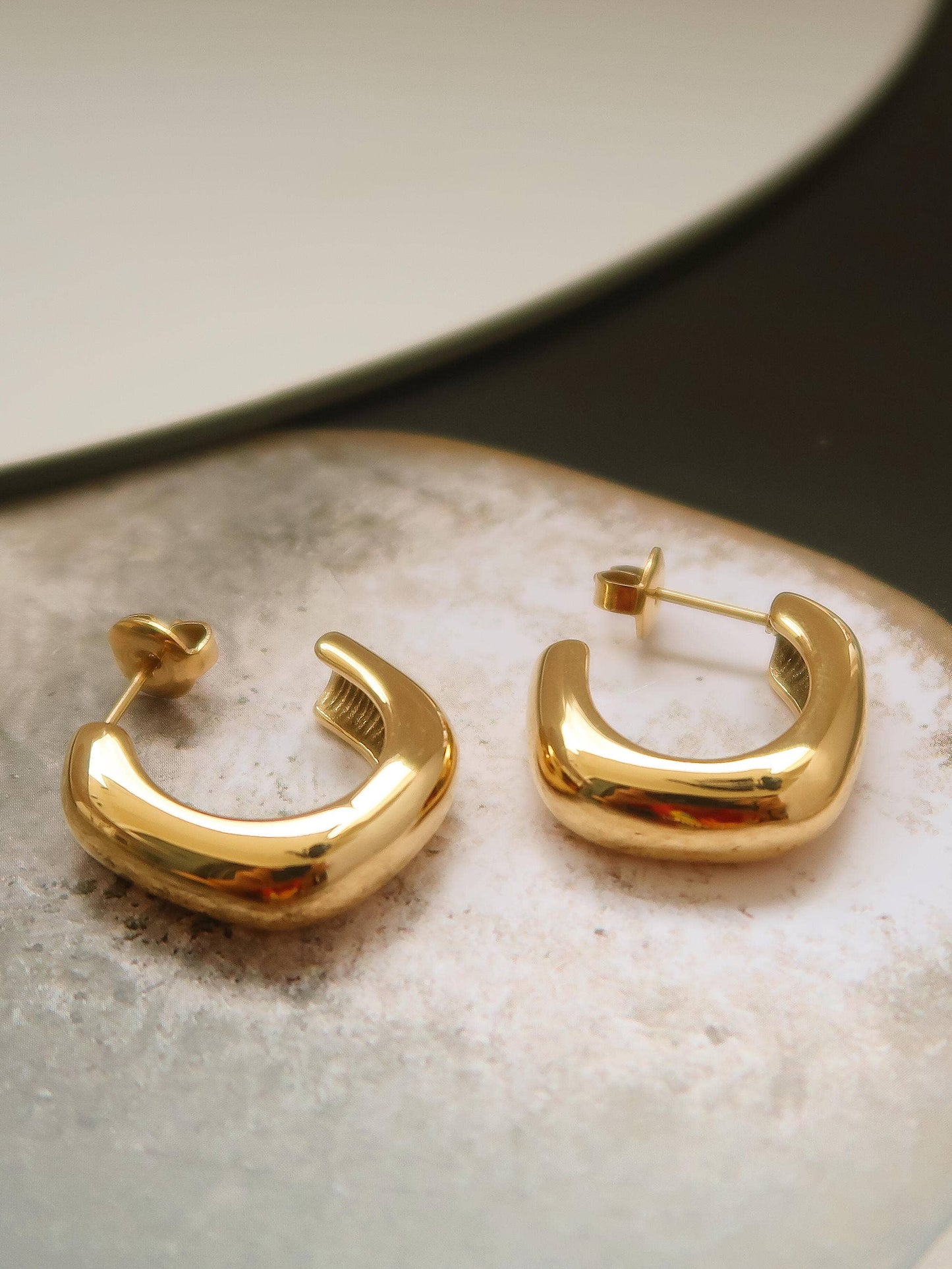 Demi Classic C Hoop Earring: Yellow Gold