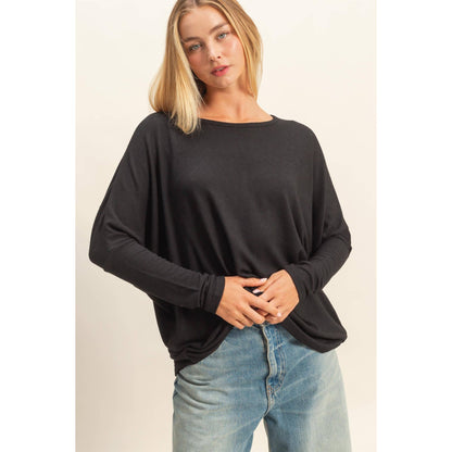 Relaxed Fit Dolman Long Sleeve Top